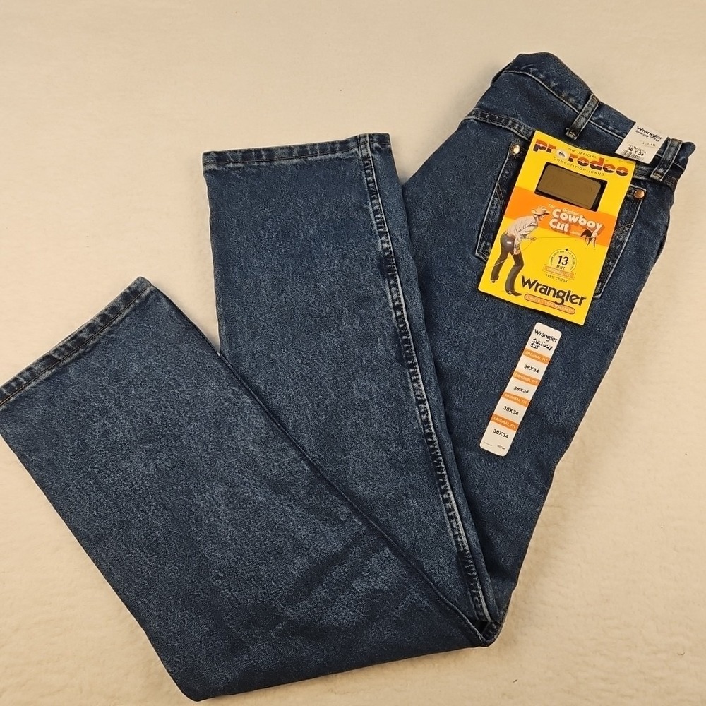 Wrangler Cowboy Cut Jeans Mens Sz 38x34 Original Fit Pro Rodeo Competition 13MWZ